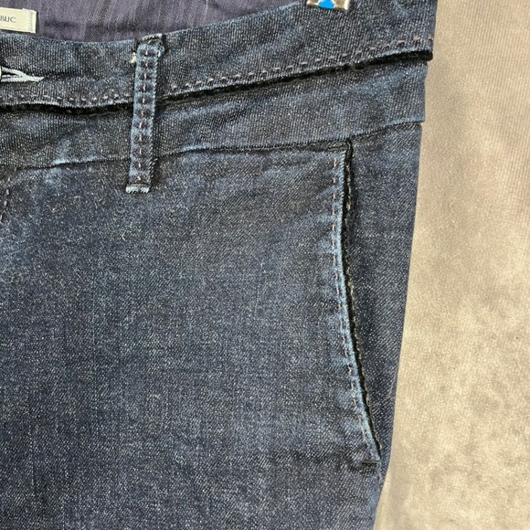 Y2K Banana Republic Jeans 6 Dark Denim Velvet Trim Classic Wide Leg Low Rise EUC - Picture 7 of 10